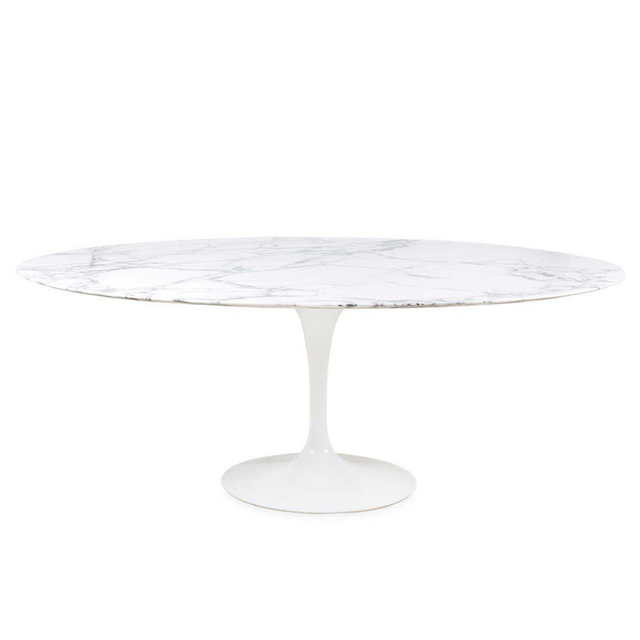 MARBLE TRUMPET OVAL  DINING TABLE 59" x 36"