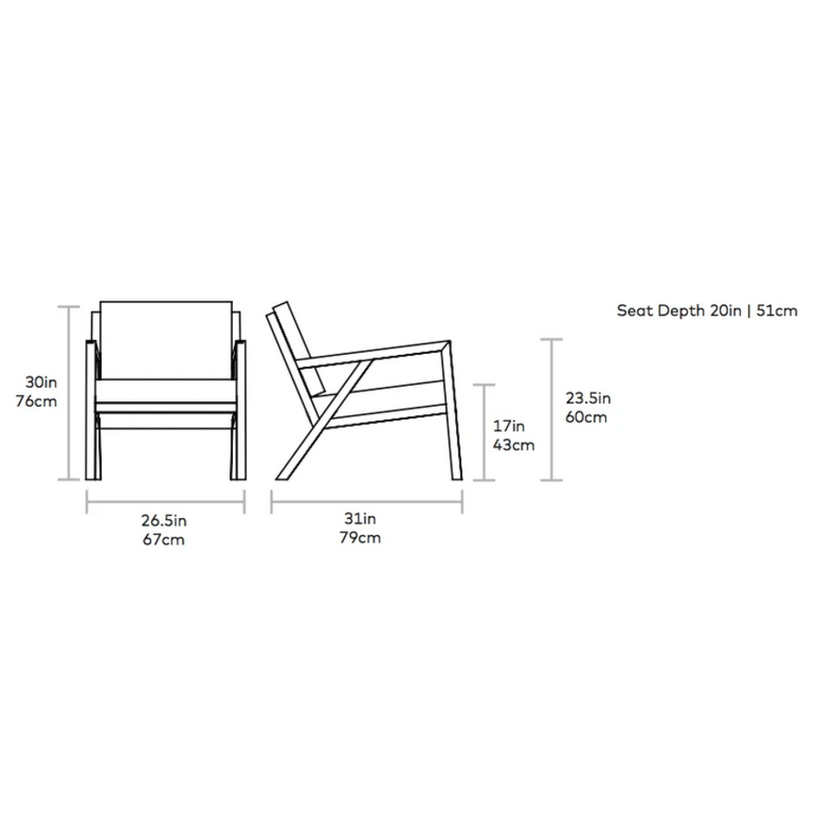 TRUSS ARMCHAIR NATURAL by Gus* Modern