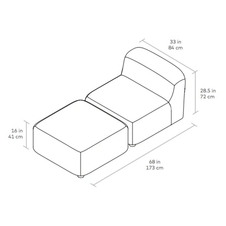 CHAISE LONGUE CIRCUIT - 2 PIÈCES par Gus* Modern