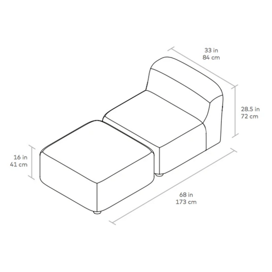 CIRCUIT CHAISE - 2 PIECES by Gus* Modern