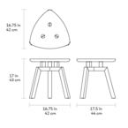 SOLANA SIDE TABLE TRIANGULAR by Gus* Modern