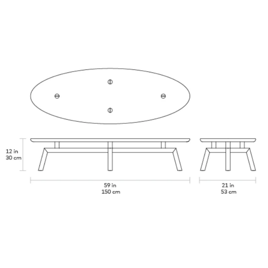 SOLANA COFFEE TABLE OVAL by Gus* Modern