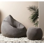 LOKA BEAN BAG + OTTOMAN GREY