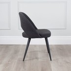 COCO DINING CHAIR BLACK AND BLACK METAL BASE