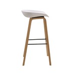 HAY COUNTER STOOL WHITE WITH WOOD BASE