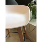 HAY COUNTER STOOL WHITE WITH WOOD BASE