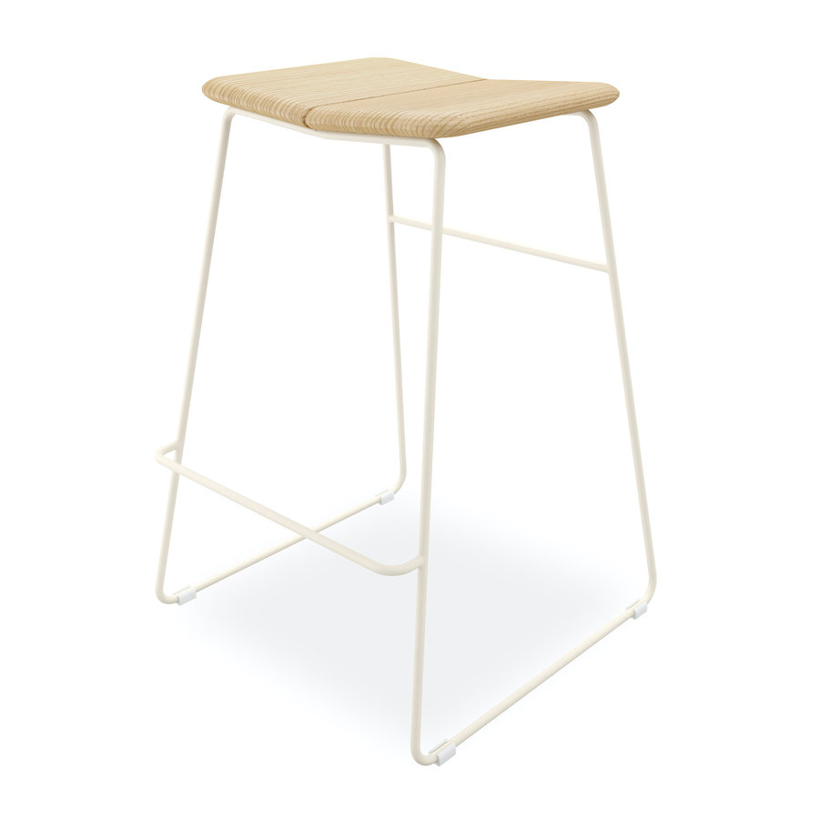 TABOURET BAR AERO FRÊNE/BLANC par Gus* Modern