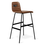 LECTURE COUNTER STOOL WITH BROWN LEATHER by Gus* Modern