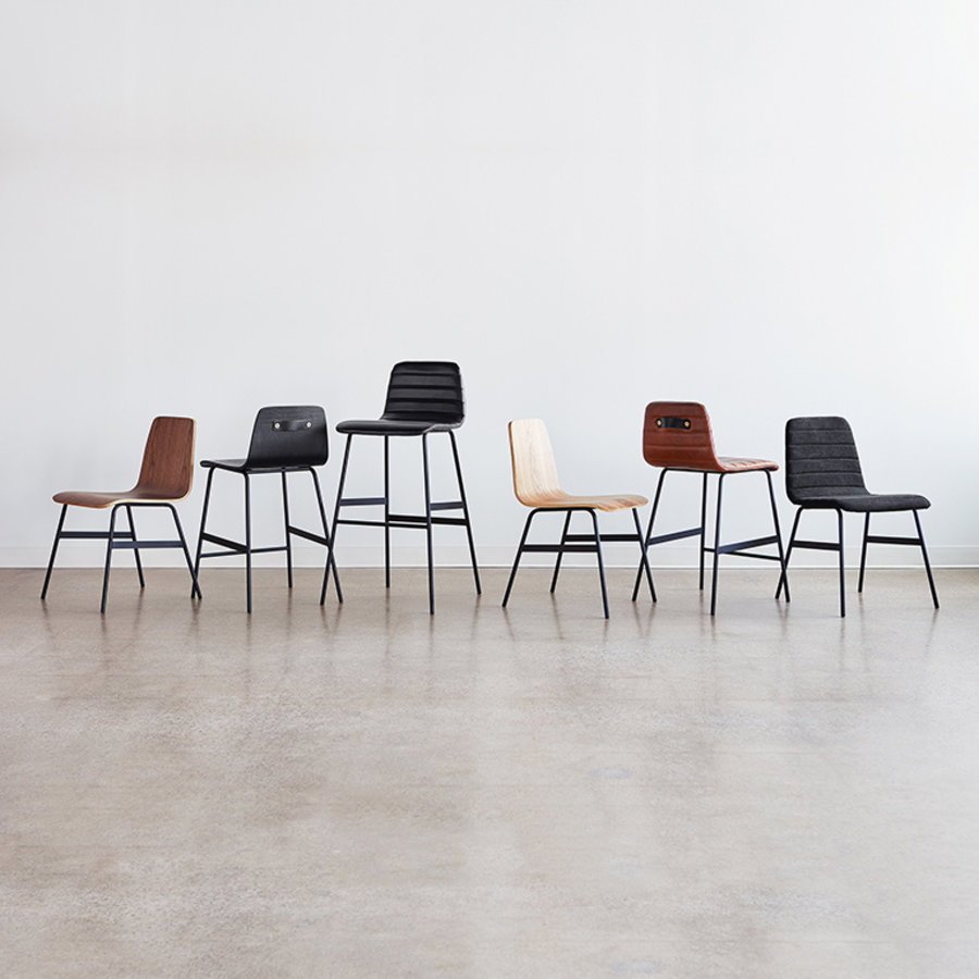 LECTURE COUNTER STOOL WITH BLACK LEATHER by Gus* Modern