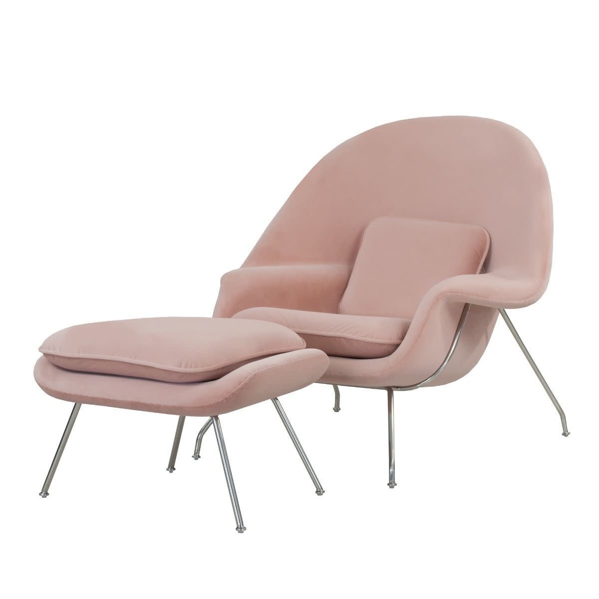 Lovaco / FAUTEUIL NEST + OTTOMAN AVEC VELOURS LOVACO