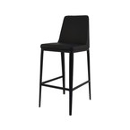 TABOURET COMPTOIR AVENUE EN CUIR SYNTHÉTIQUE NOIR - BASE B