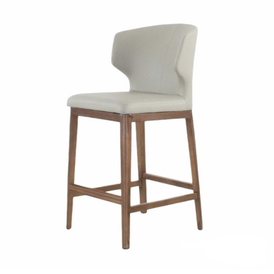 TABOURET COMPTOIR CABO CUIR SYNTHÉTIQUE TAUPE