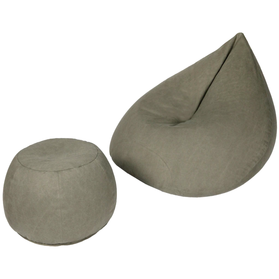 LOKA BEAN BAG ARMY GREEN + OTTOMAN