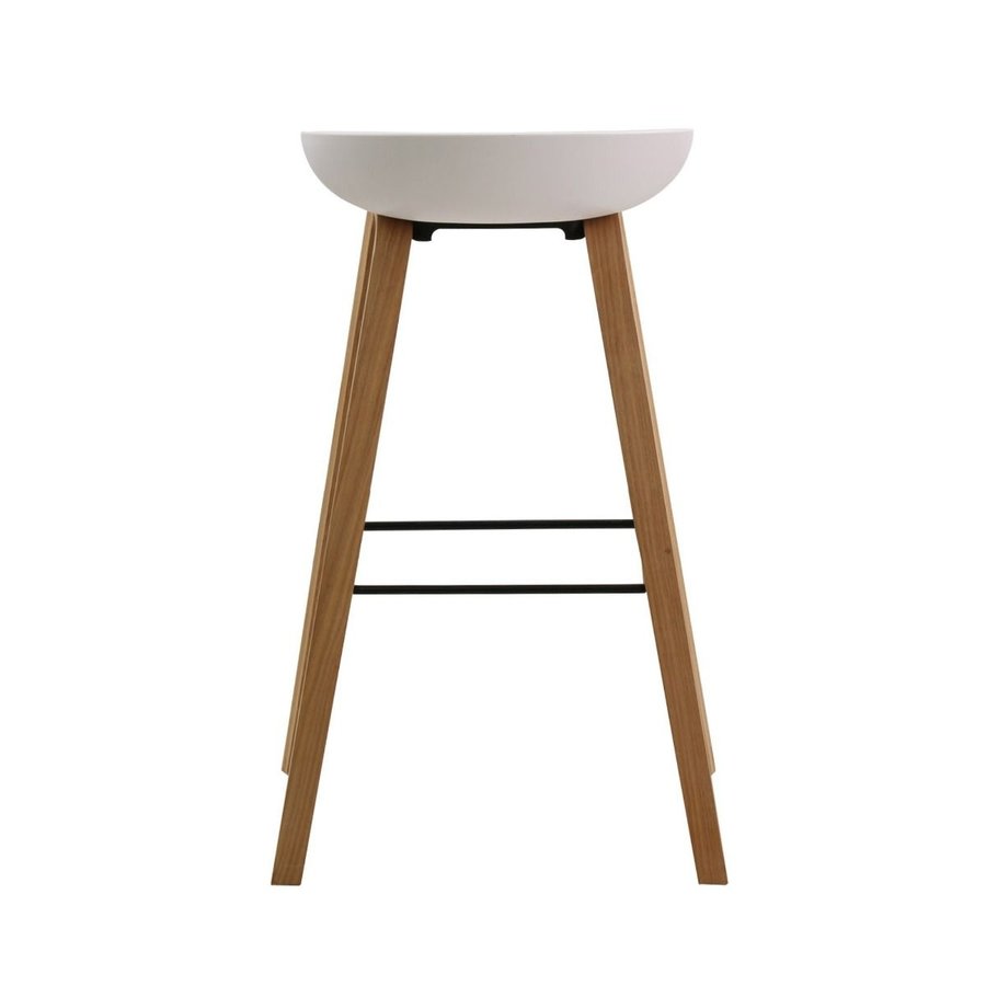 HAY COUNTER STOOL WHITE WITH WOOD BASE