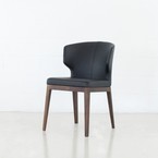 CABO CHAIR / BLACK SYNTHETIC LEATHER AND WOOB BASE