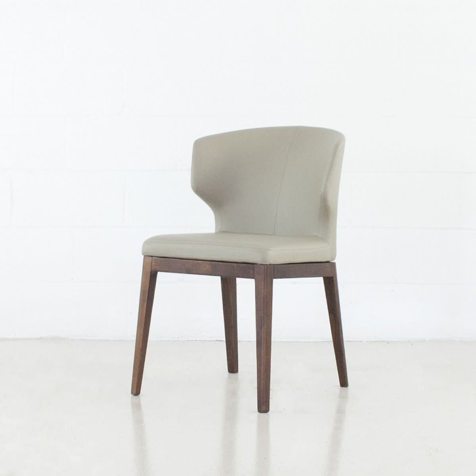 CABO CHAIR / TAUPE SYNTHETIC LEATHER AND WOOB BASE