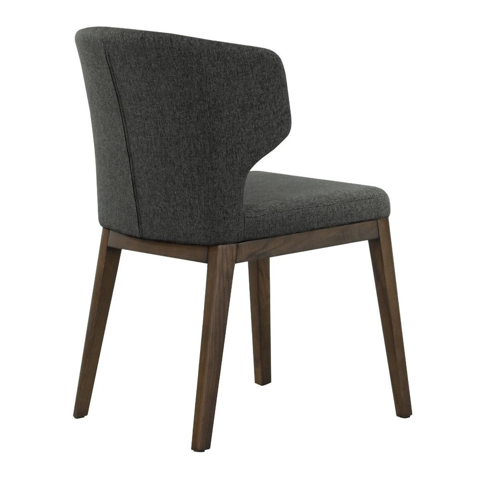 CABO CHAIR / FABRIC DARK GREY AND WOOD BASE