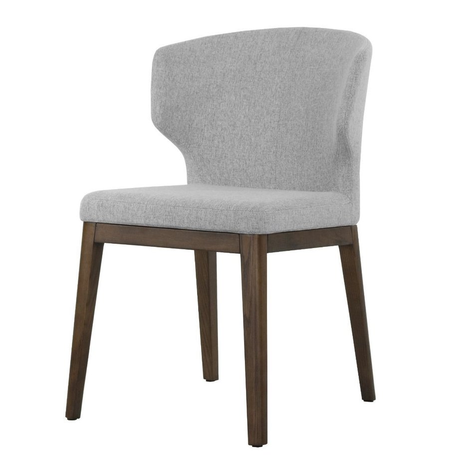 CABO CHAIR / FABRIC LIGHT GREY AND WOOD BASE