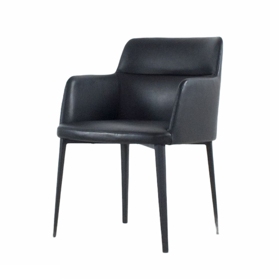 WILLIAMSBURG CHAIR WITH BLACK SYNTHETIC LEATHER