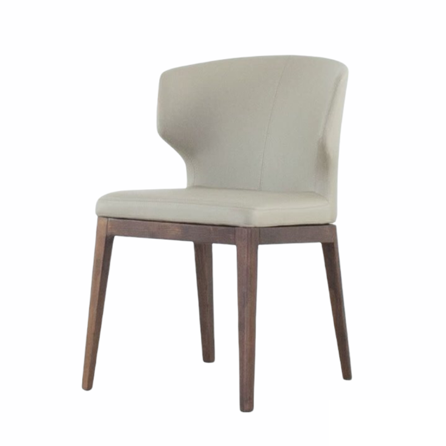 CABO CHAIR / TAUPE SYNTHETIC LEATHER AND WOOB BASE