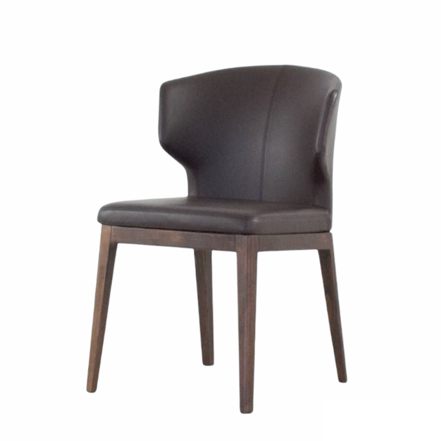 CABO CHAIR / BROWN SYNTHETIC LEATHER AND WOOB BASE