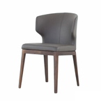 CABO CHAIR / CHARCOAL SYNTHETIC LEATHER AND WOOB BASE