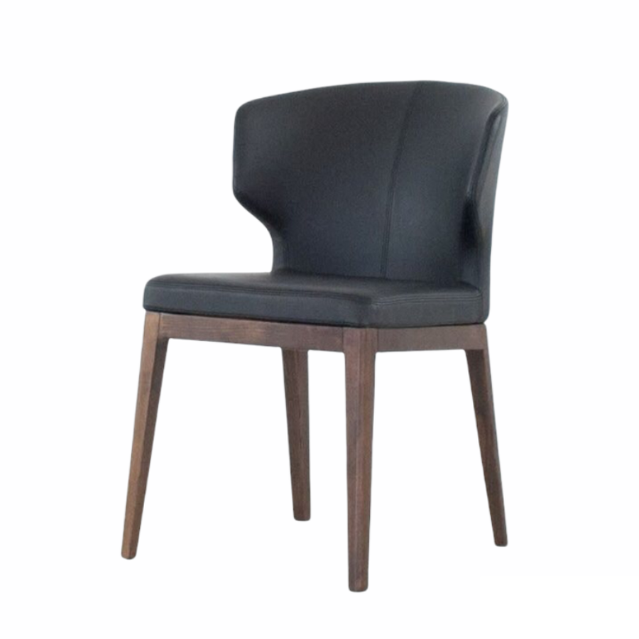 CABO CHAIR / BLACK SYNTHETIC LEATHER AND WOOB BASE