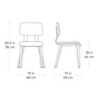 CHAISE CARDINAL FRÊNE BLOND ET ASSISE BLANCHE par Gus* Modern