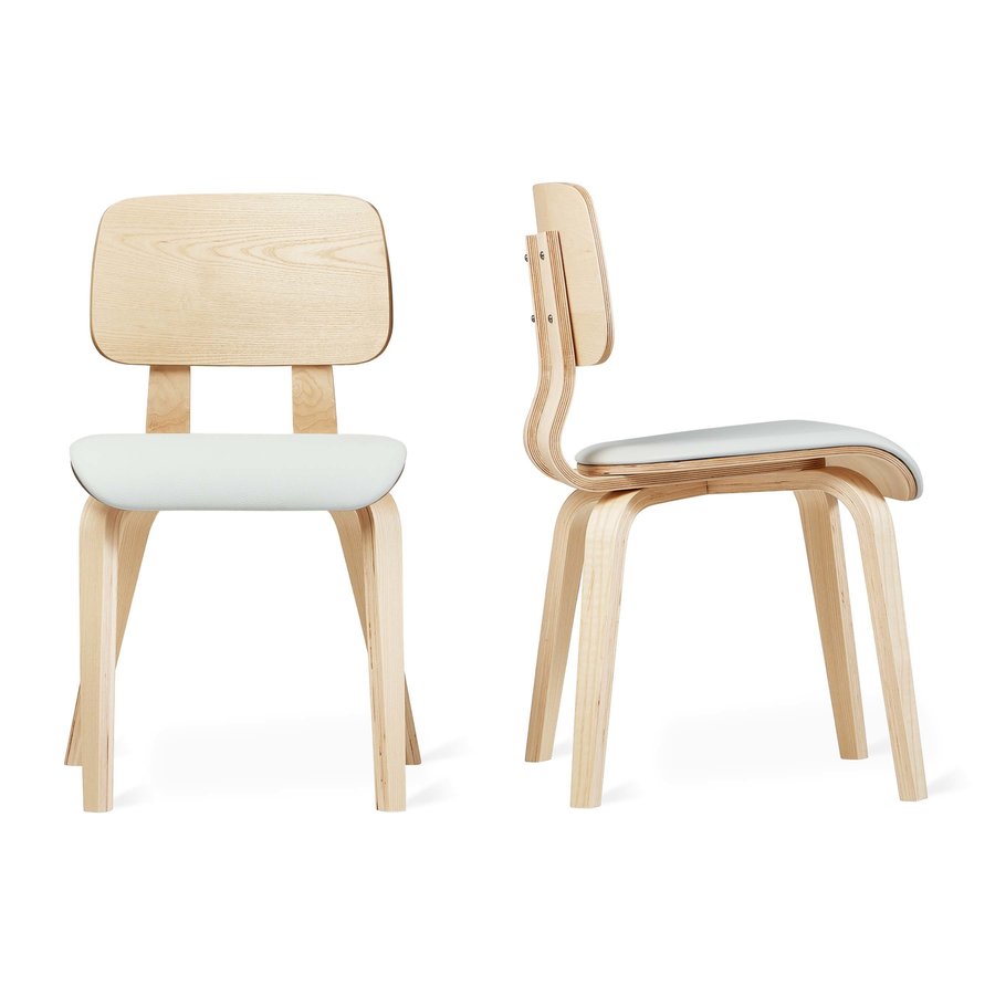 CARDINAL CHAIR BLOND ASH AND WHITE SEAT by Gus* Modern