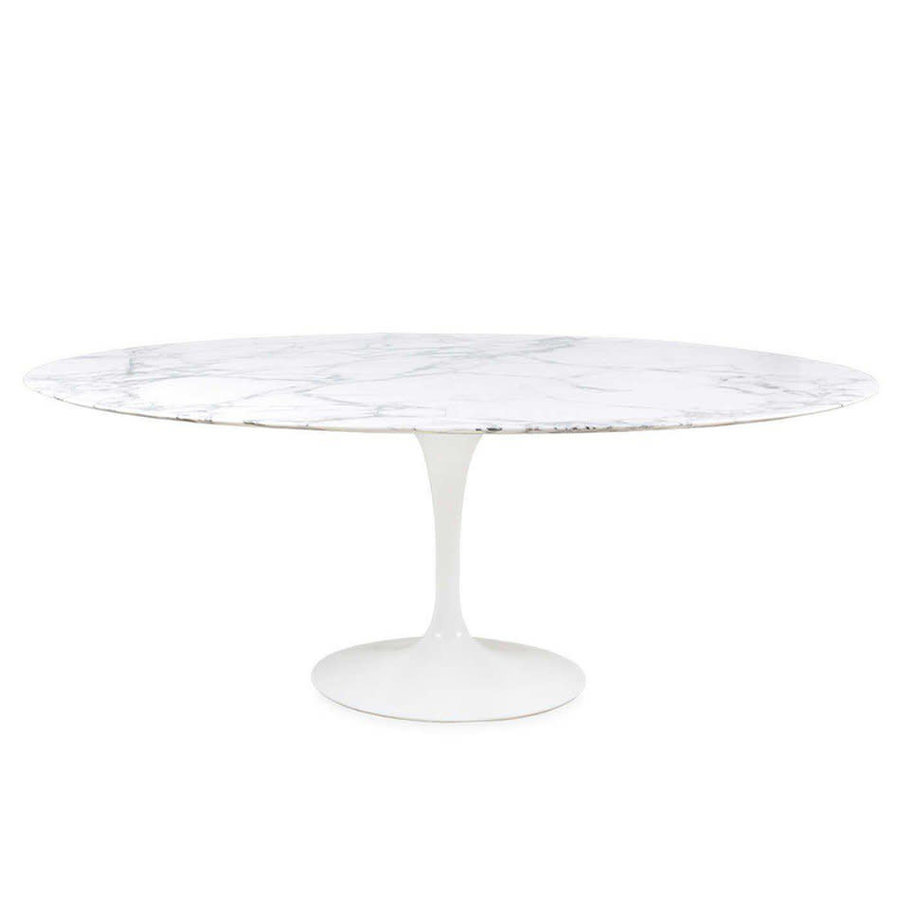TRUMPET OVAL DINING TABLE MARBLE TOP 67" x 43"