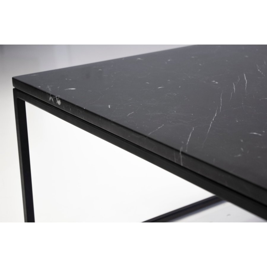 TABLE À CAFÉ ONIX RECTANGULAIRE - MARBRE NOIR + BASE NOIRE