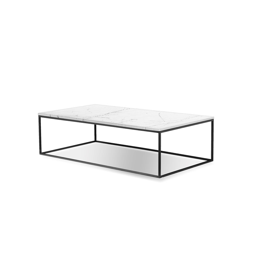 ONIX COFFEE TABLE RECTANGULAR - WHITE MARBLE + BLACK BASE