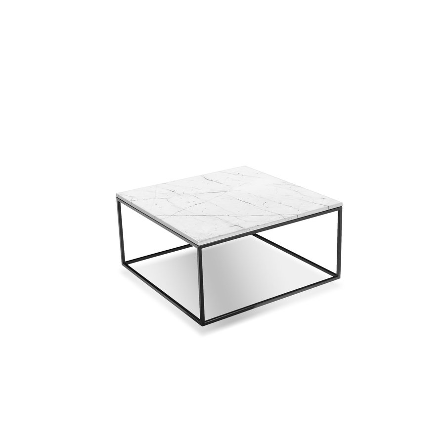 ONIX COFFEE TABLE SQUARE - WHITE MARBLE + BLACK BASE