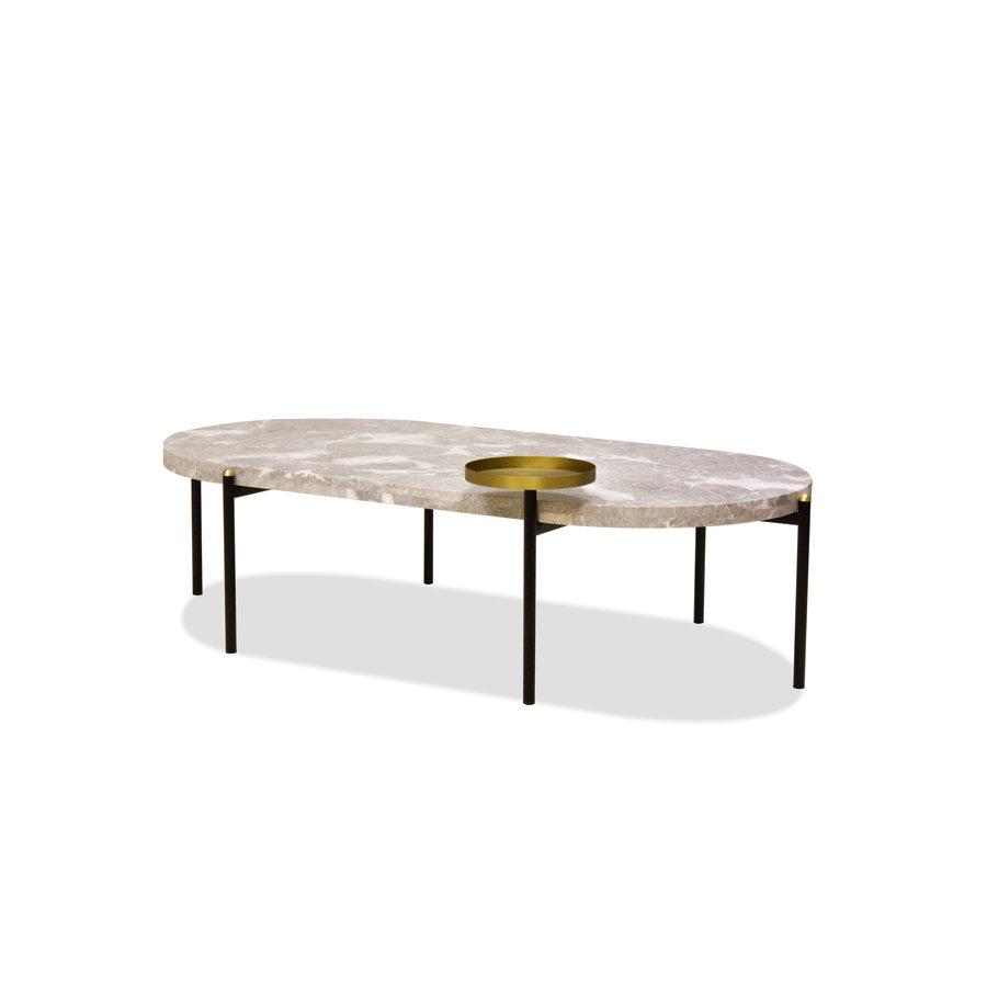 VELODROME COFFEE TABLE MARBLE AND REMOCABLE TRAY