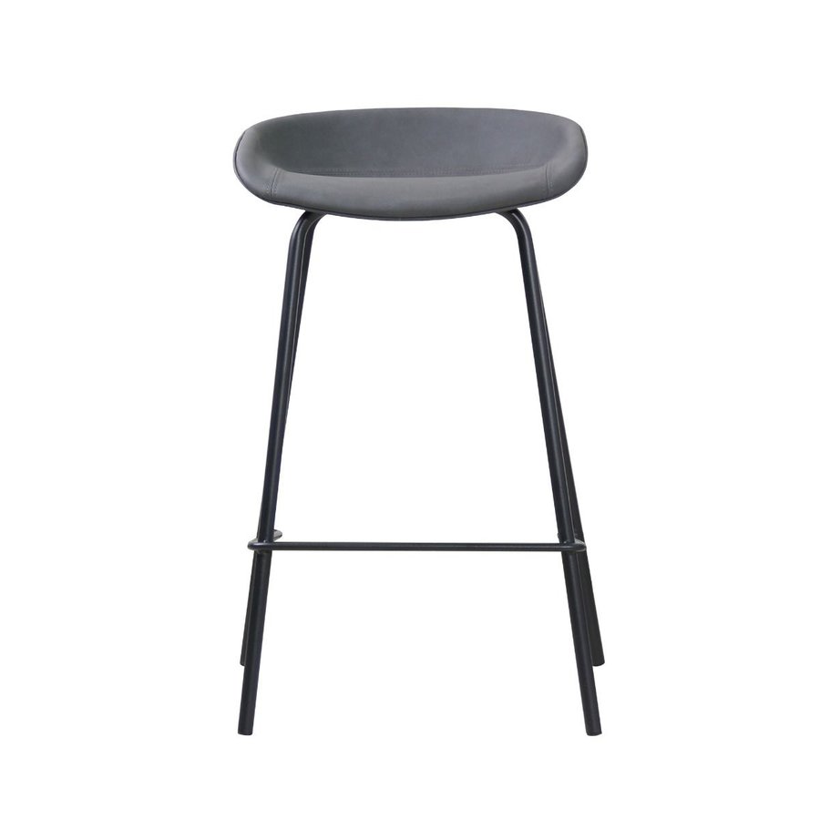 TABOURET COMPTOIR MITCH CUIR SYNTHÉTIQUE GRIS