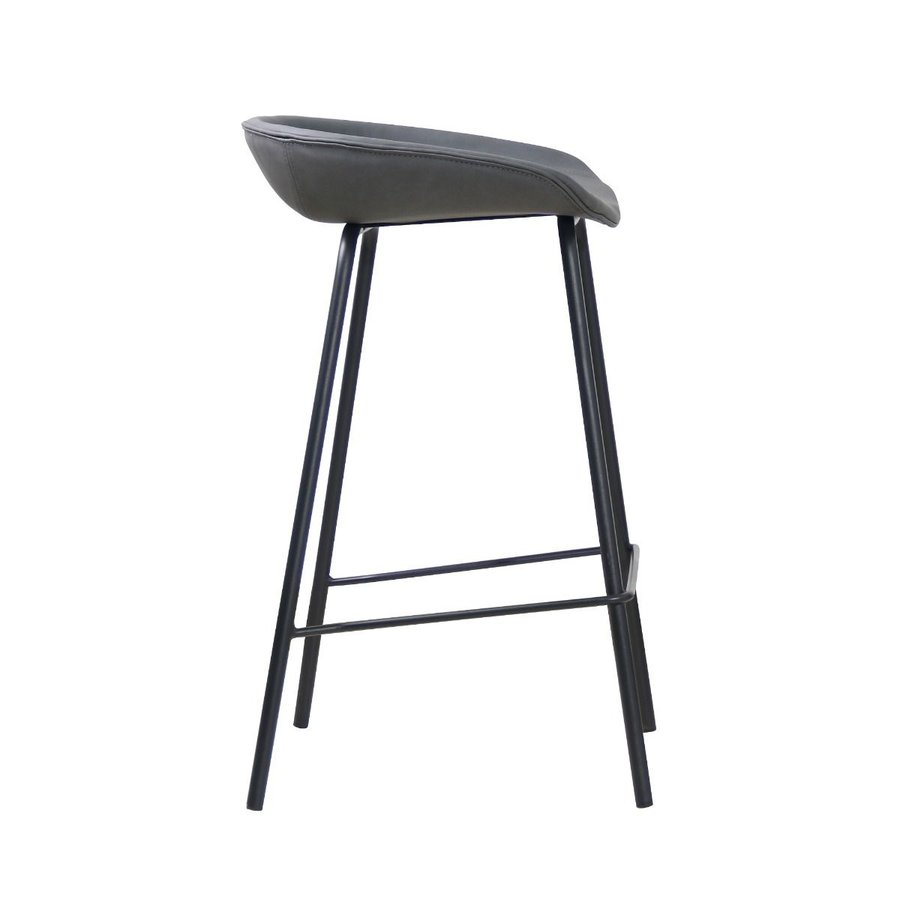 TABOURET COMPTOIR MITCH CUIR SYNTHÉTIQUE GRIS