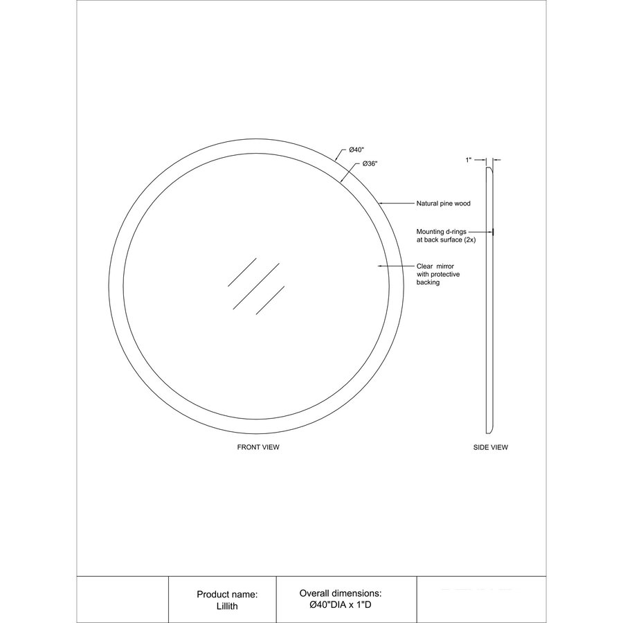 MIROIR LILLITH 40''X40''