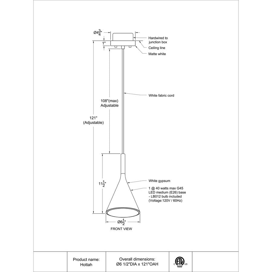 LAMPE SUSPENDUE HOTTAH