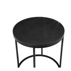 ONIX SIDE TABLE ROUND - BLACK MARBLE TOP + BLACK BASE