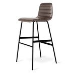 LECTURE BAR STOOL GREY LEATHER