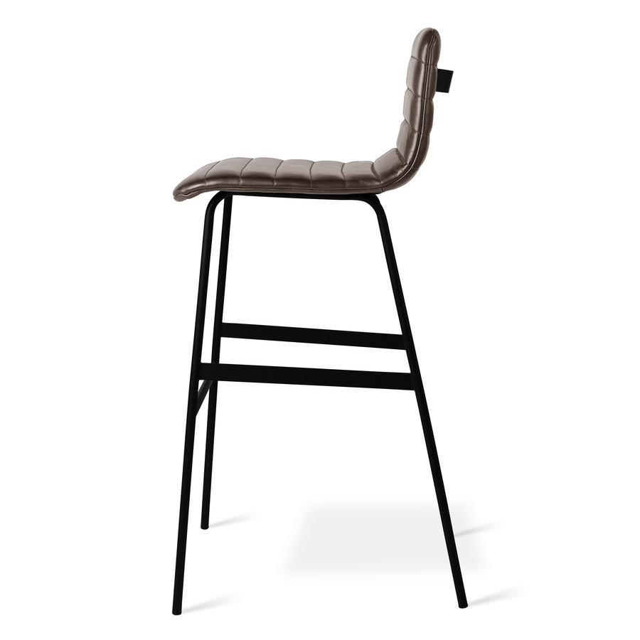 LECTURE BAR STOOL GREY LEATHER