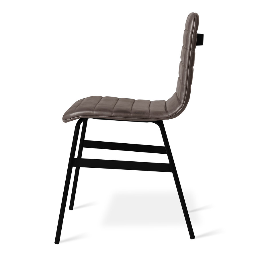LECTURE DINING CHAIR GREY LEATHER