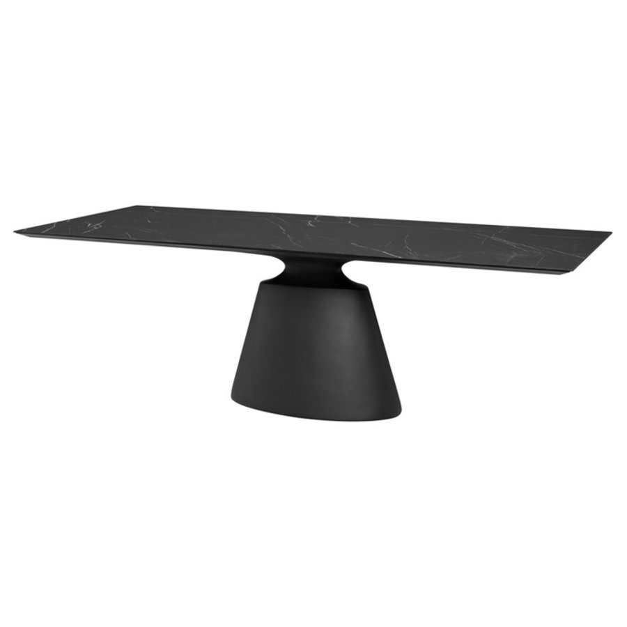 TABLE À DÎNER TAJI NOIRE RECTANGULAIRE 93''