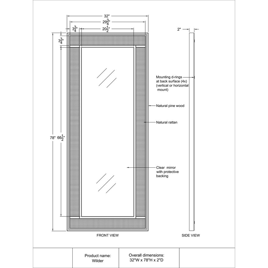 MIROIR WILDER 32''x78''