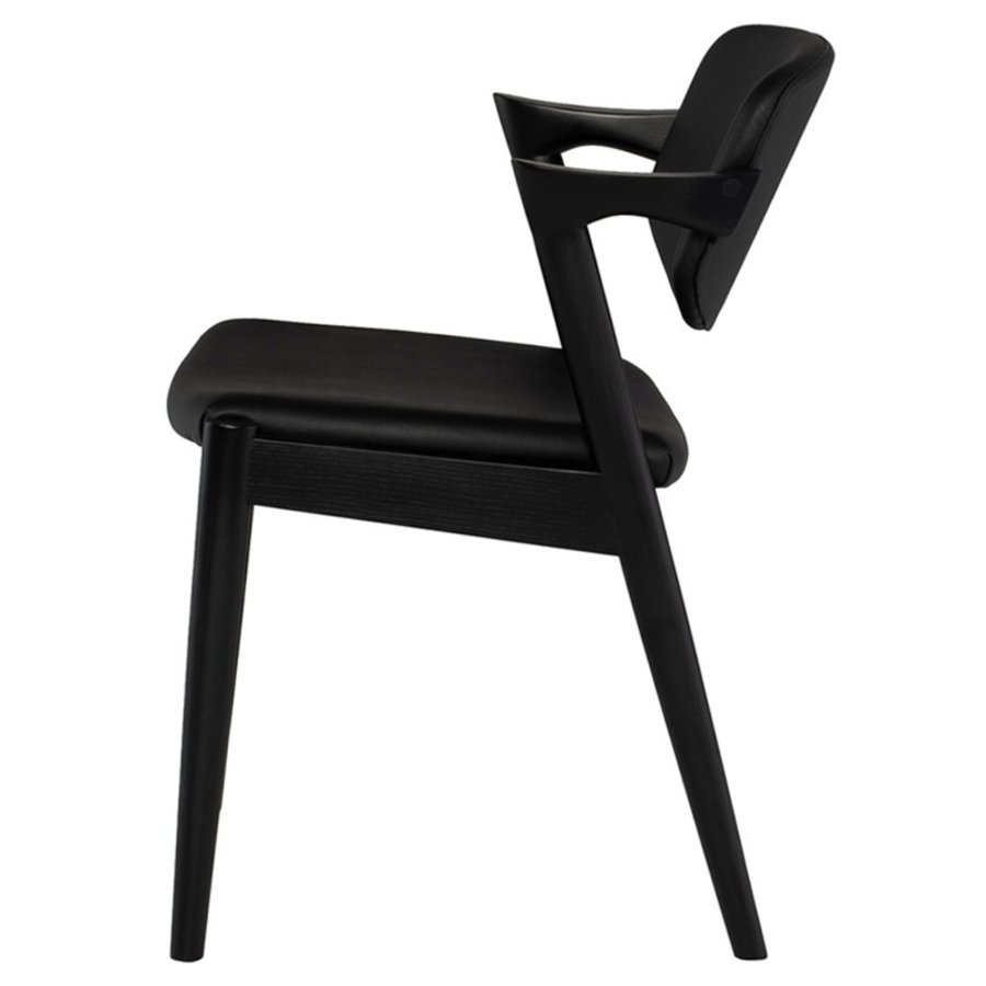 CHAISE KALLI NOIRE/CUIR SYNTHÉTIQUE NOIR