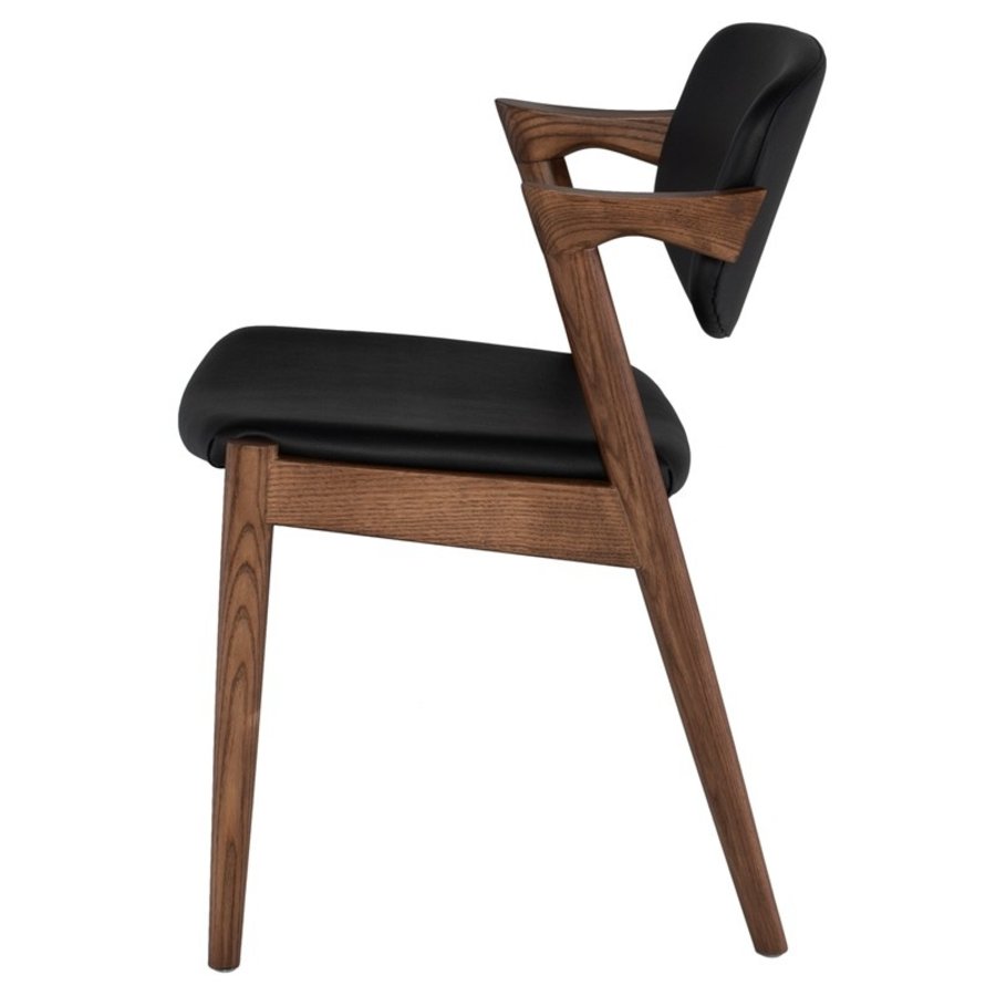 CHAISE KALLI NOYER/CUIR SYNTHÉTIQUE NOIR