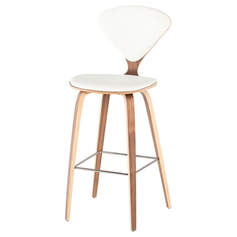 TABOURET BAR SATINE NOYER/BLANC