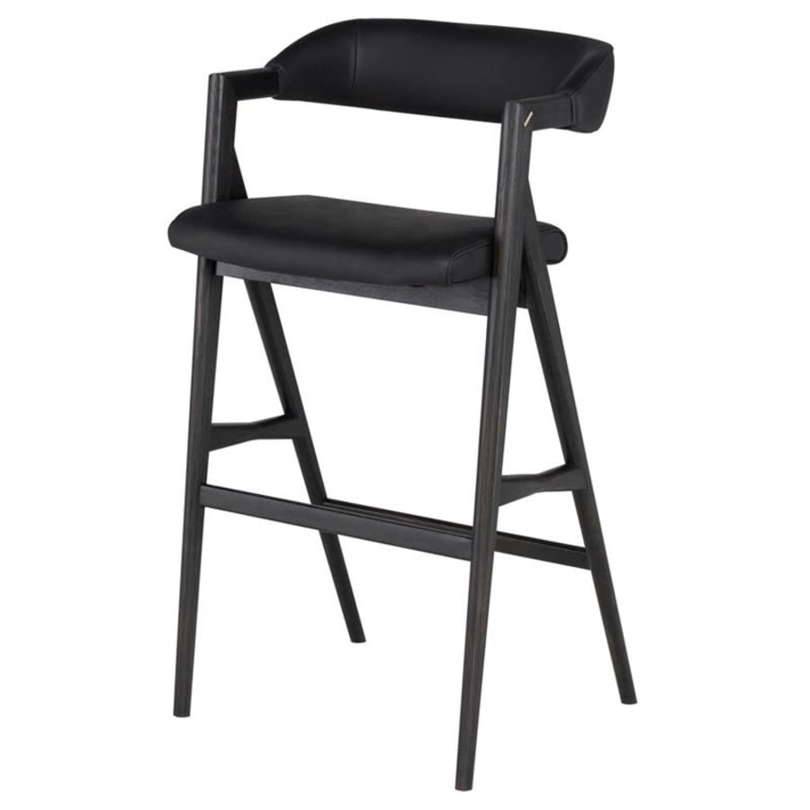 TABOURET COMPTOIR ANITA CUIR RAVEN