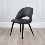 COCO CHAIR BLACK SYNTHETIC LEATHER/BLACK BASE