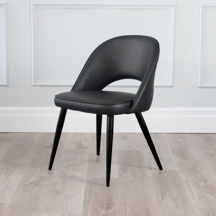 COCO CHAIR BLACK SYNTHETIC LEATHER/BLACK BASE